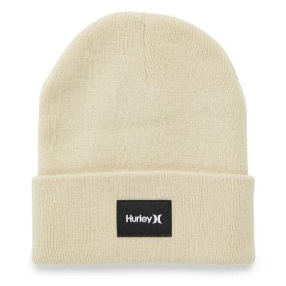 Hurley Seaward Cuffed Knit Beanie Hat Fossil (Light Tan) OSFM - Picture 1 of 8